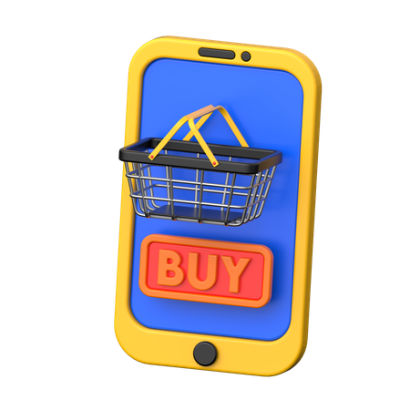 Compras pelo celular  3D Icon