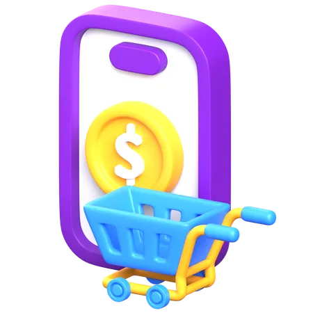 Compras pelo celular  3D Icon