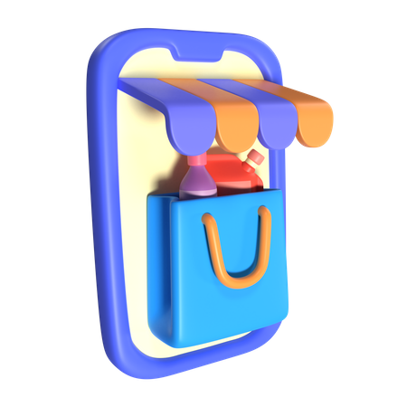 Compras pelo celular  3D Icon