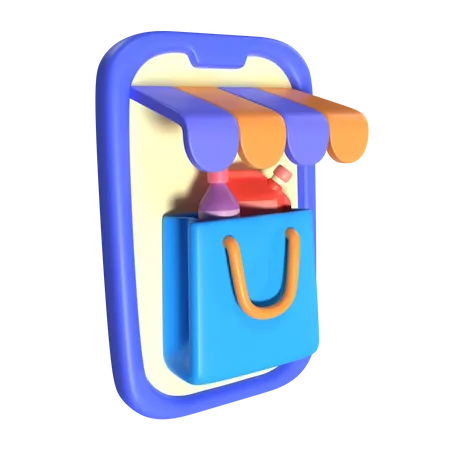 Compras pelo celular  3D Icon