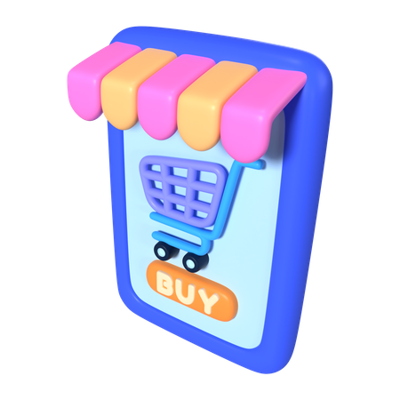 Compras pelo celular  3D Icon