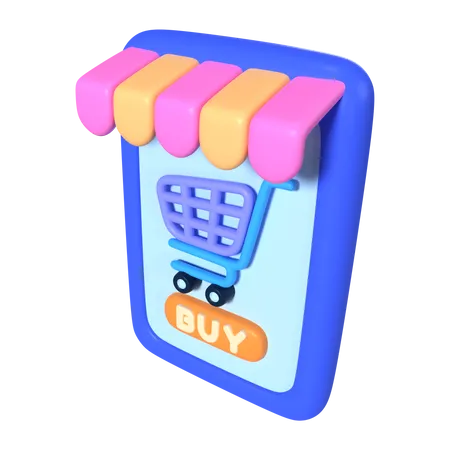 Compras pelo celular  3D Icon