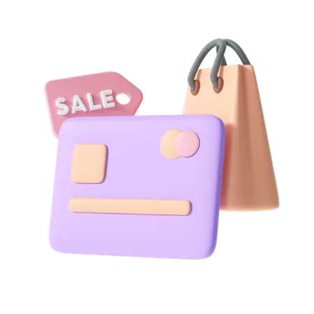 Venda de compras  3D Illustration