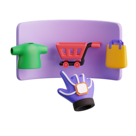 Compras virtuais  3D Icon