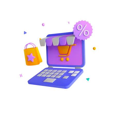 Compras virtuais  3D Illustration