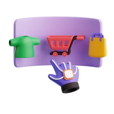 Compras virtuales  3D Icon