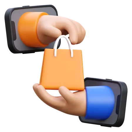 Compras virtuales  3D Icon