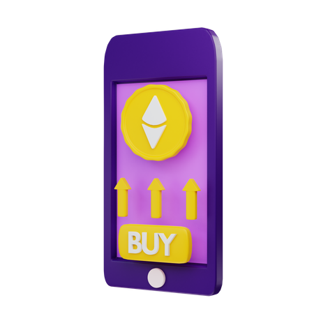 Comprar ethereum no smartphone  3D Illustration