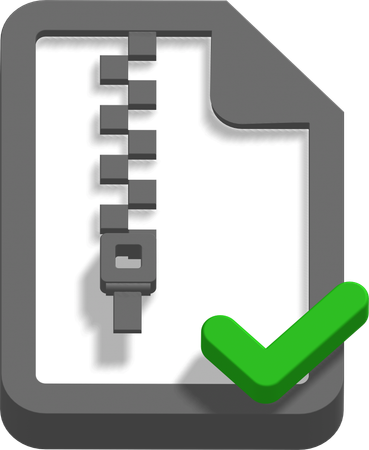 Compressed file check  3D Icon