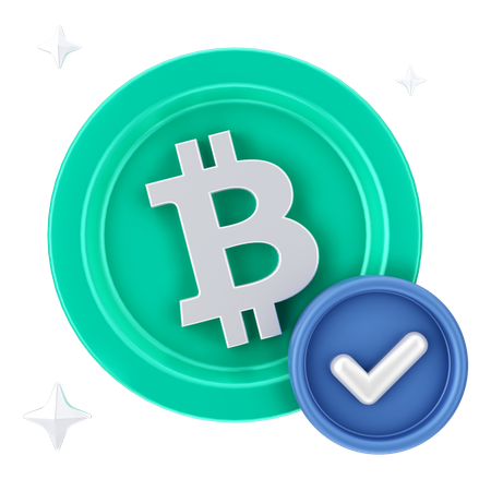 Comprobar bitcoins  3D Icon