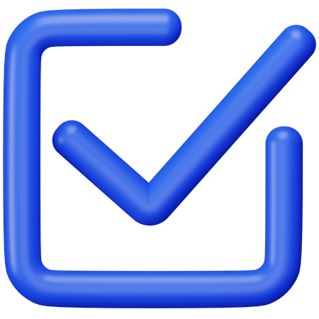 Comprobar cuadrado  3D Icon