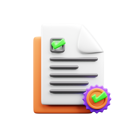 Comprobar documento  3D Icon