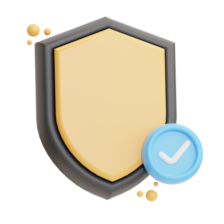 Comprobar escudo de seguridad  3D Icon