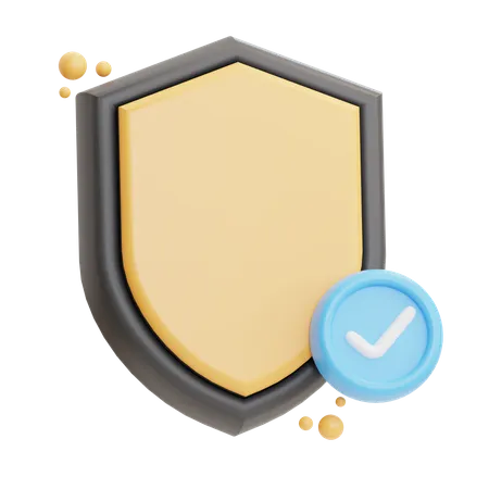 Comprobar escudo de seguridad  3D Icon