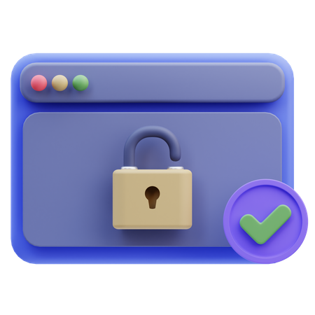 Comprobar la seguridad del sitio web  3D Icon
