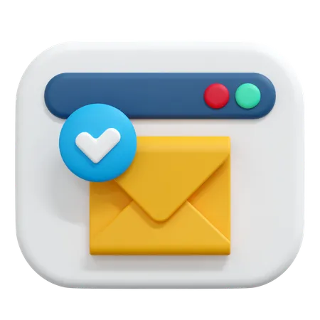 Comprobar mensaje de correo  3D Icon