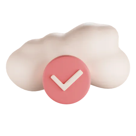 Comprobar nube  3D Icon