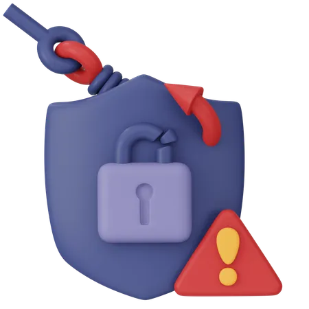 Compromised Security Alert 3 D Icon Render 3D Icon
