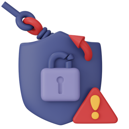 Compromised Security Alert  3D Icon