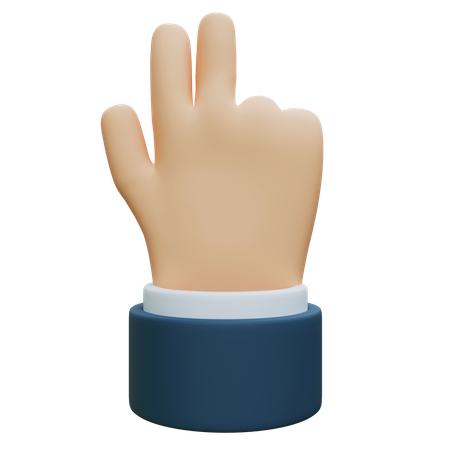 Trois doigts pour compter les nombres  3D Icon