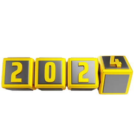 Compte à rebours 2024  3D Icon