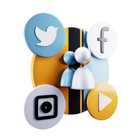 Compte de médias sociaux  3D Icon