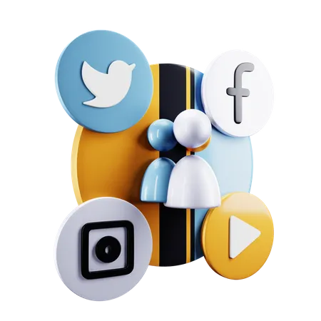 Compte de médias sociaux  3D Icon