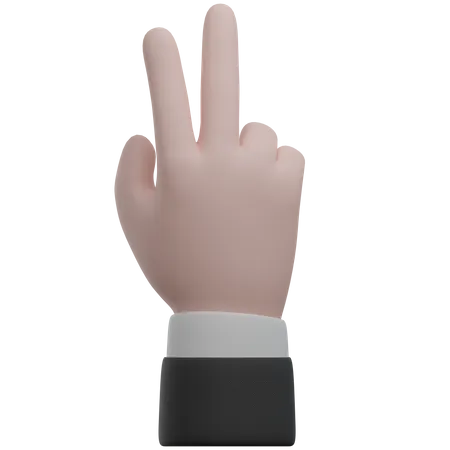 Compter à la main deux gestes de la main  3D Icon