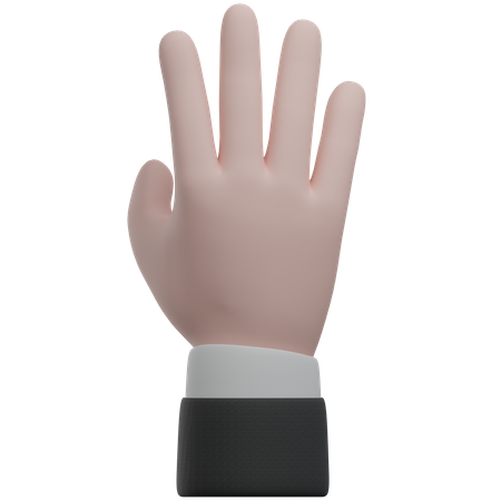 Compter à la main quatre gestes de la main  3D Icon