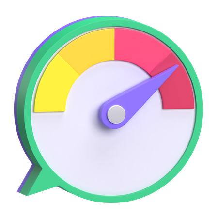 Compteur de vitesse et bulle de discussion  3D Icon