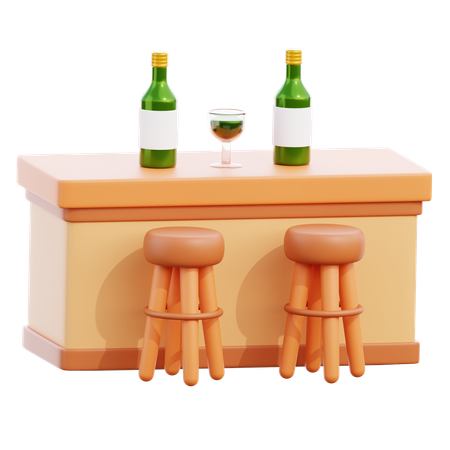 Comptoir de bar  3D Icon