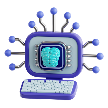 Computação Cognitiva  3D Icon