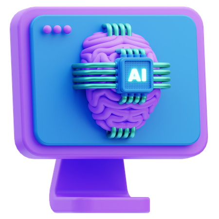 Computação Cognitiva  3D Icon