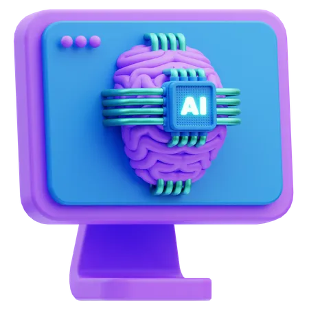 Computação Cognitiva  3D Icon