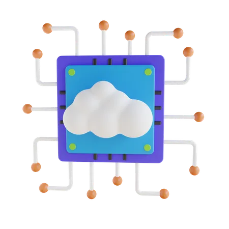 Computação em nuvem  3D Icon