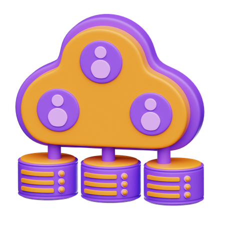 Computación en la nube de bases de datos  3D Icon