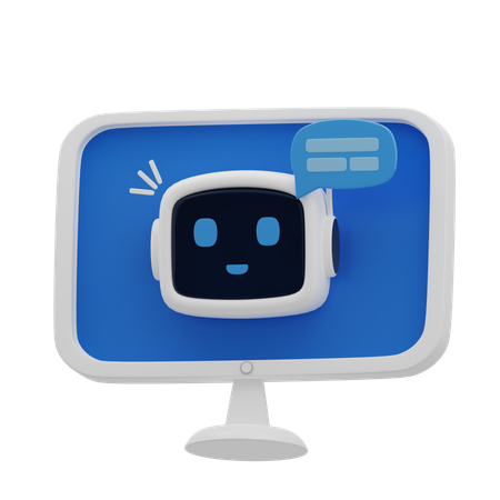 Computador bot de IA  3D Icon