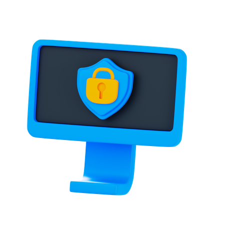 Computador bloqueado  3D Icon