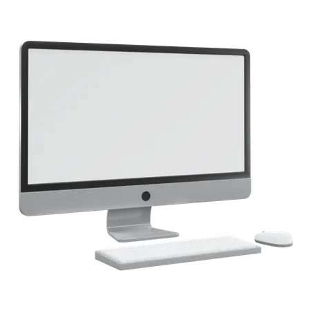Computador com teclado  3D Illustration