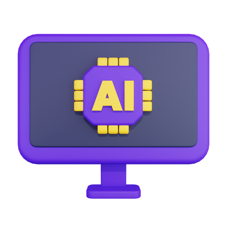 Computador de inteligência artificial  3D Icon