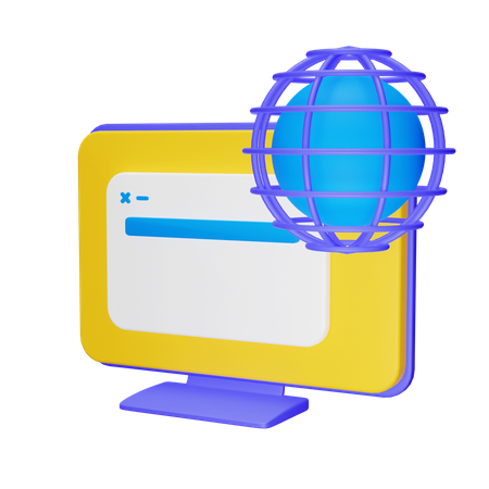 Computador global  3D Icon