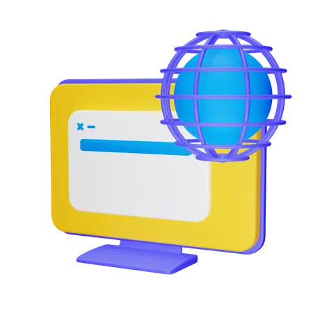 Computador global  3D Icon