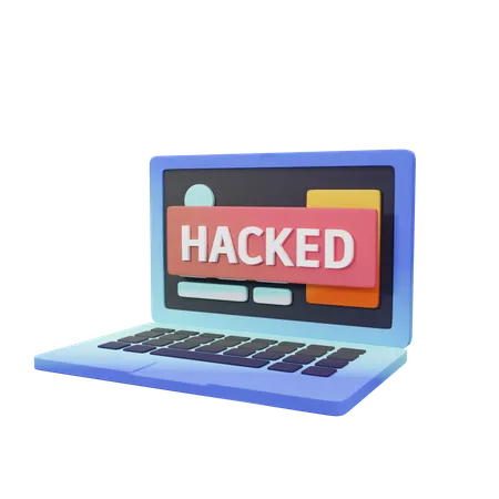 Computador hackeado  3D Icon