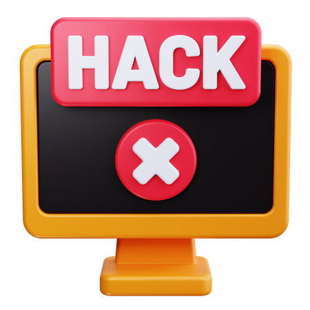 Computador hackeado  3D Icon