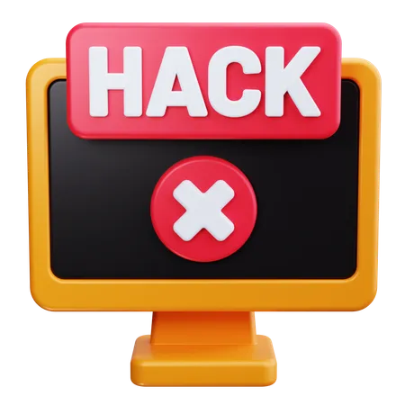 Computador hackeado  3D Icon