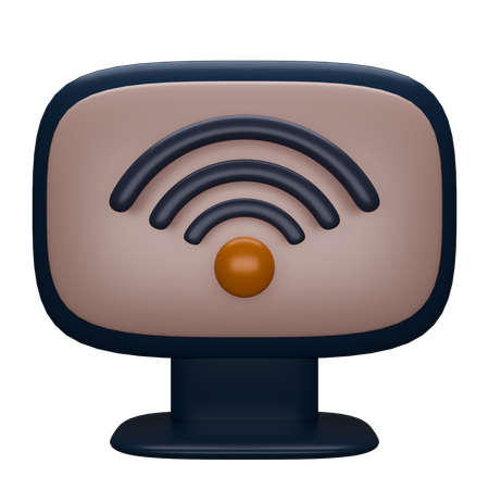 Computador wi-fi  3D Icon