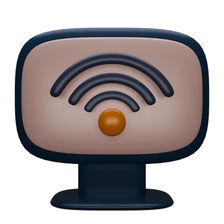 Computador wi-fi  3D Icon