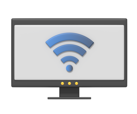 Computador wi-fi  3D Icon