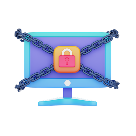 Computadora bloqueada  3D Icon