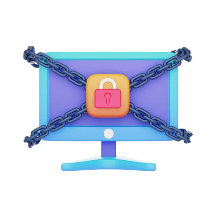 Computadora bloqueada  3D Icon